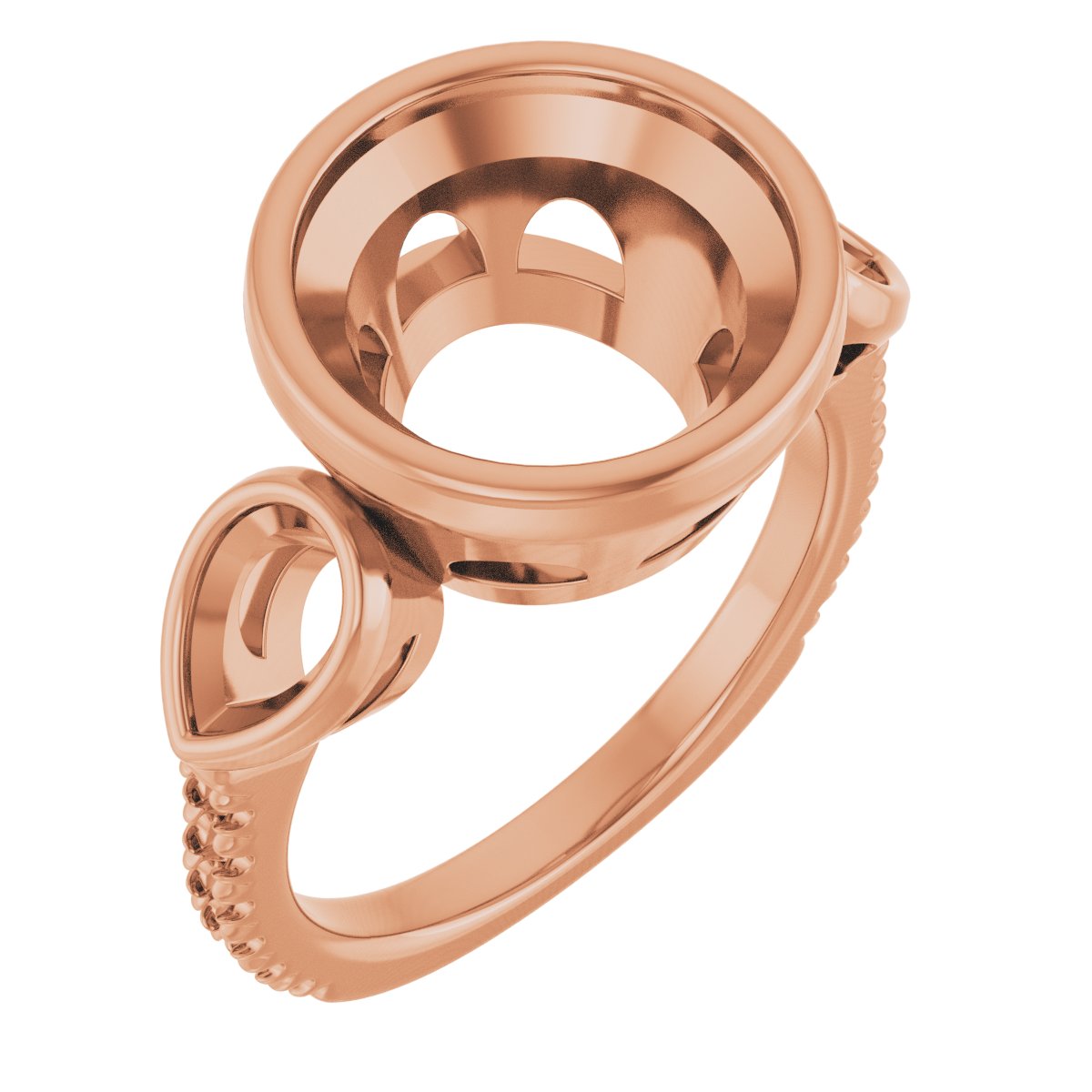 Bezel-Set Three-Stone Engagement Ring