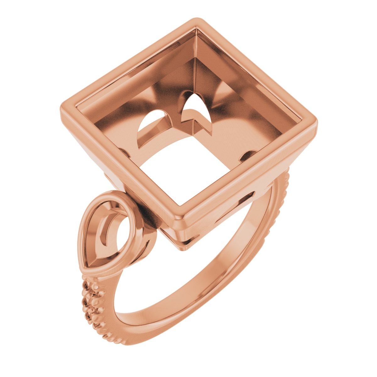 Bezel-Set Three-Stone Engagement Ring