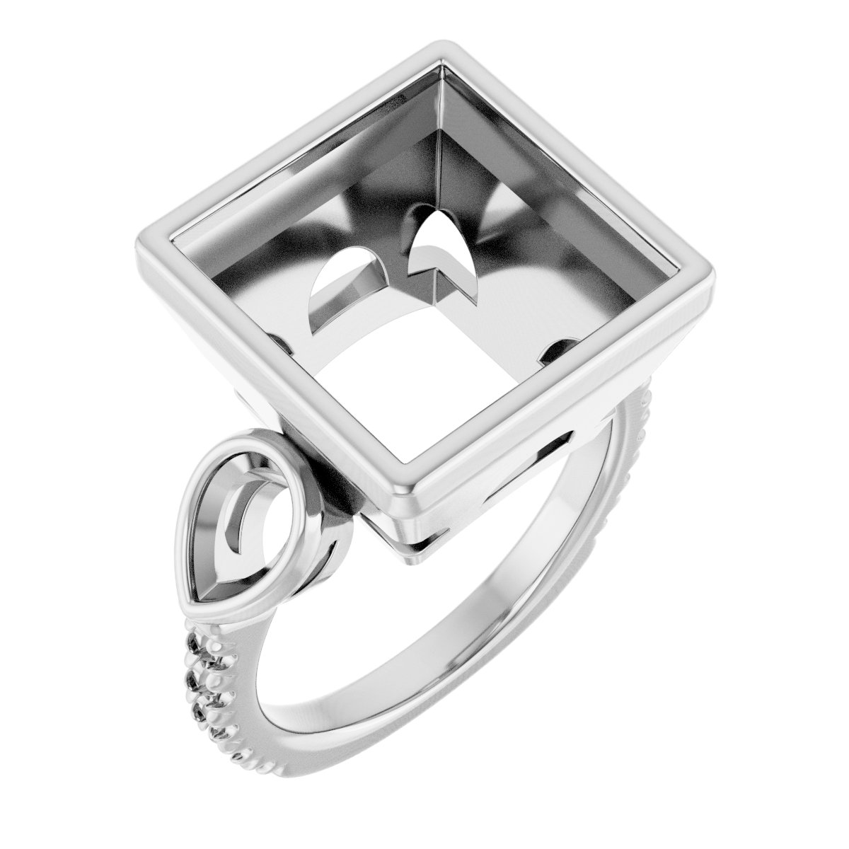 Bezel-Set Three-Stone Engagement Ring