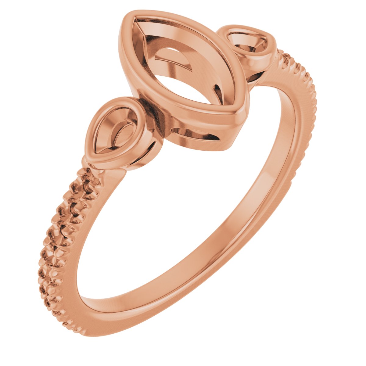 Bezel-Set Three-Stone Engagement Ring