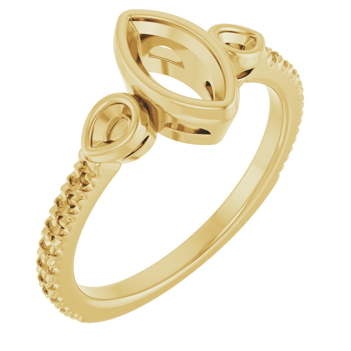 Bezel-Set Three-Stone Engagement Ring