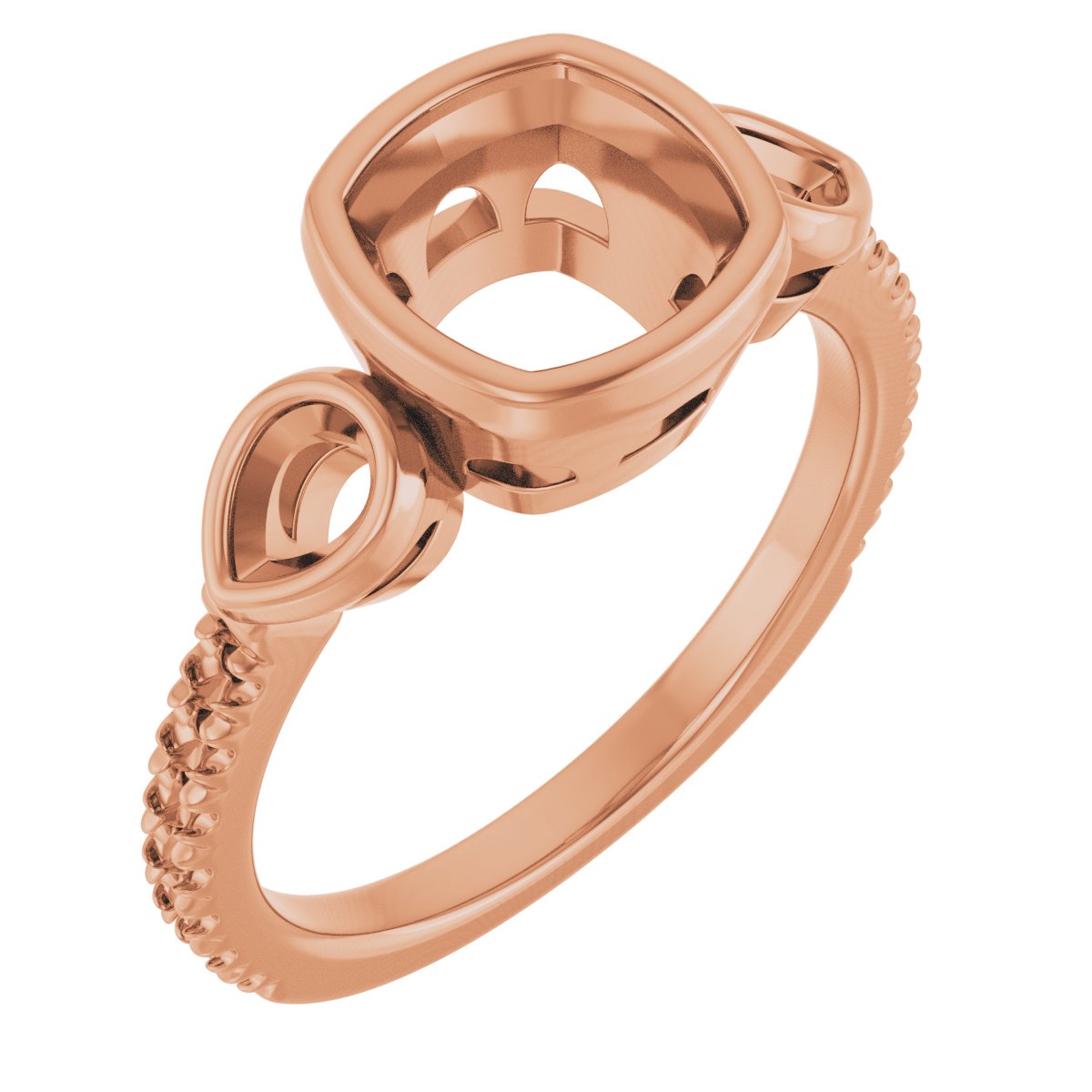 Bezel-Set Three-Stone Engagement Ring