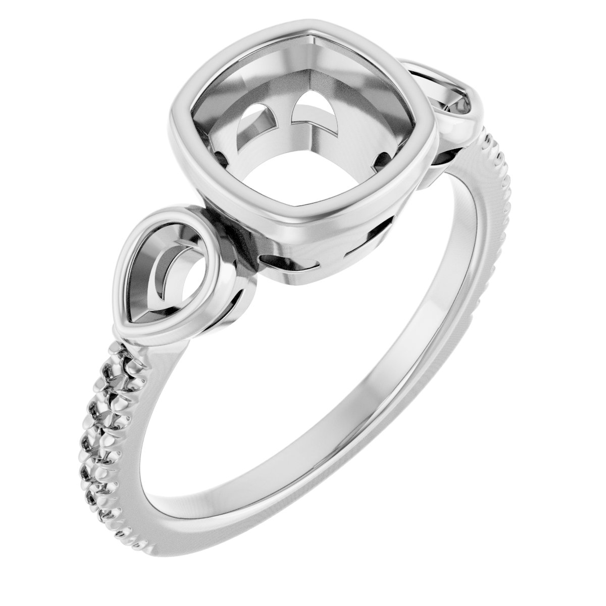 Bezel-Set Three-Stone Engagement Ring