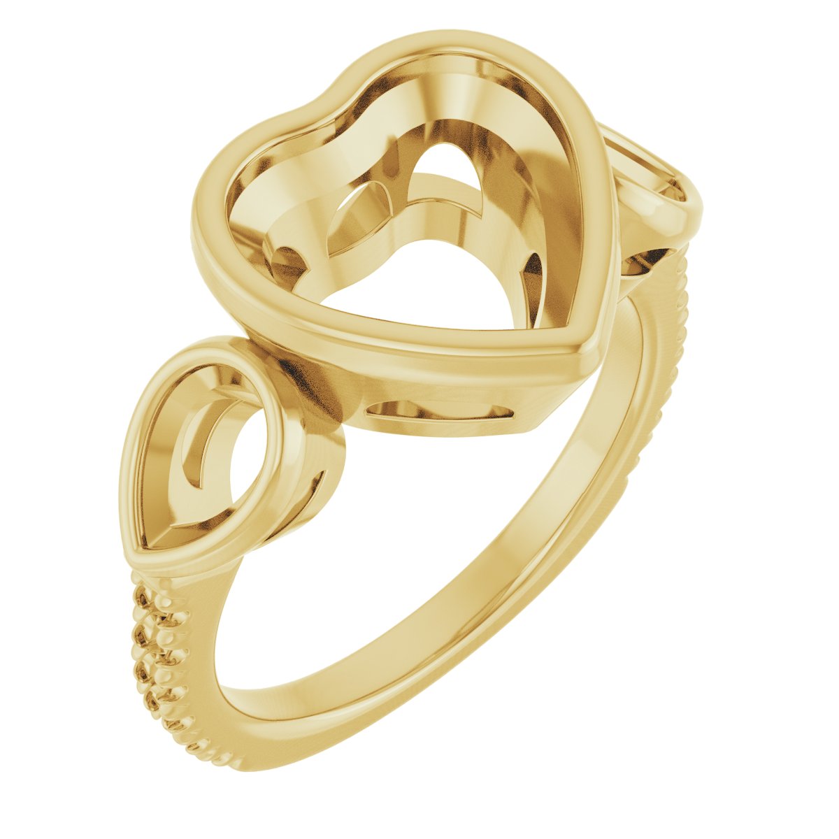 Bezel-Set Three-Stone Engagement Ring