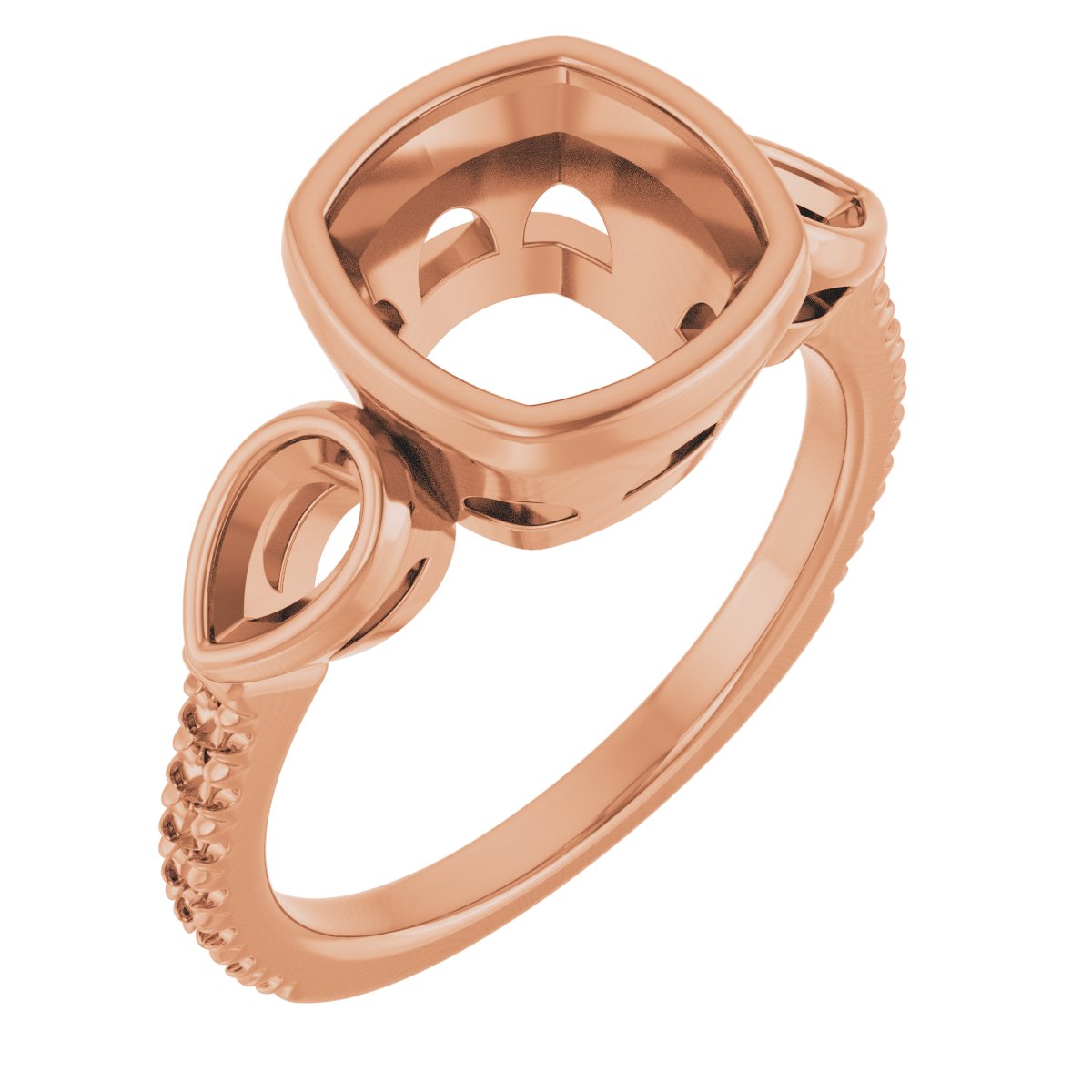 Bezel-Set Three-Stone Engagement Ring