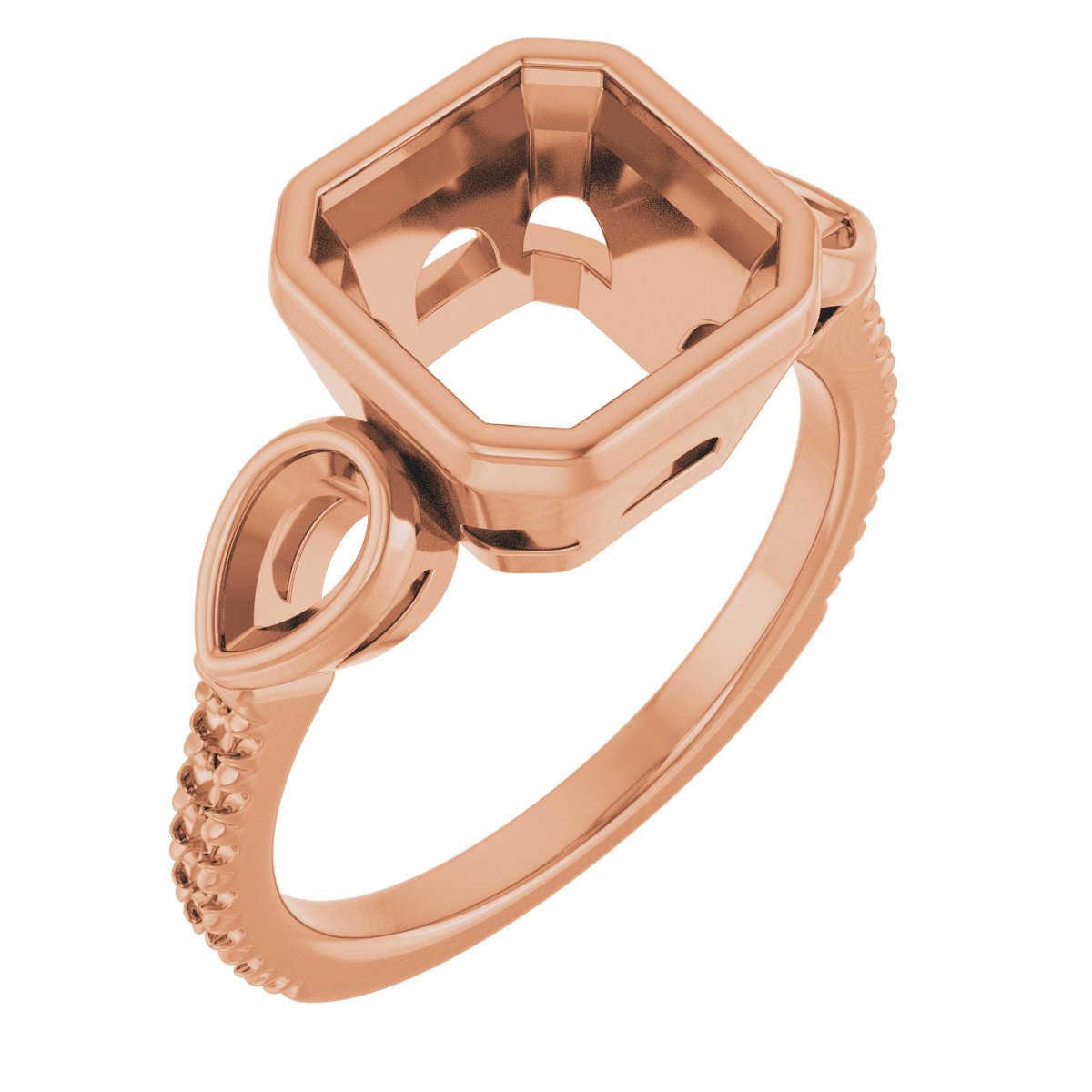 Bezel-Set Three-Stone Engagement Ring