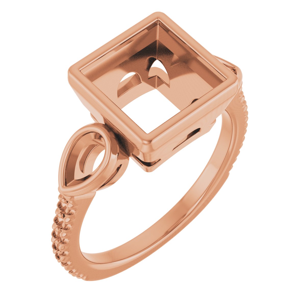 Bezel-Set Three-Stone Engagement Ring