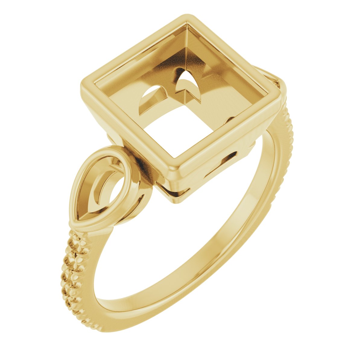 Bezel-Set Three-Stone Engagement Ring