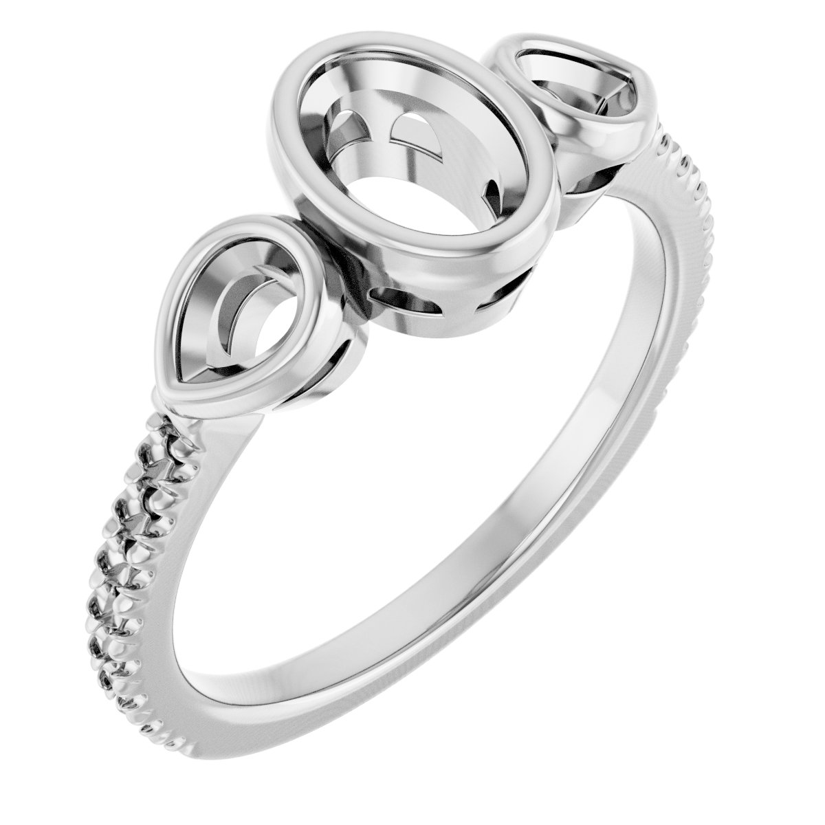 Bezel-Set Three-Stone Engagement Ring