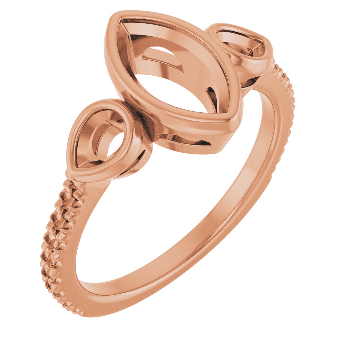 Bezel-Set Three-Stone Engagement Ring