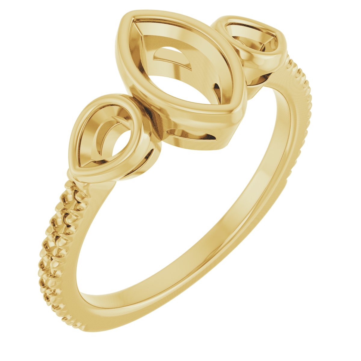 Bezel-Set Three-Stone Engagement Ring