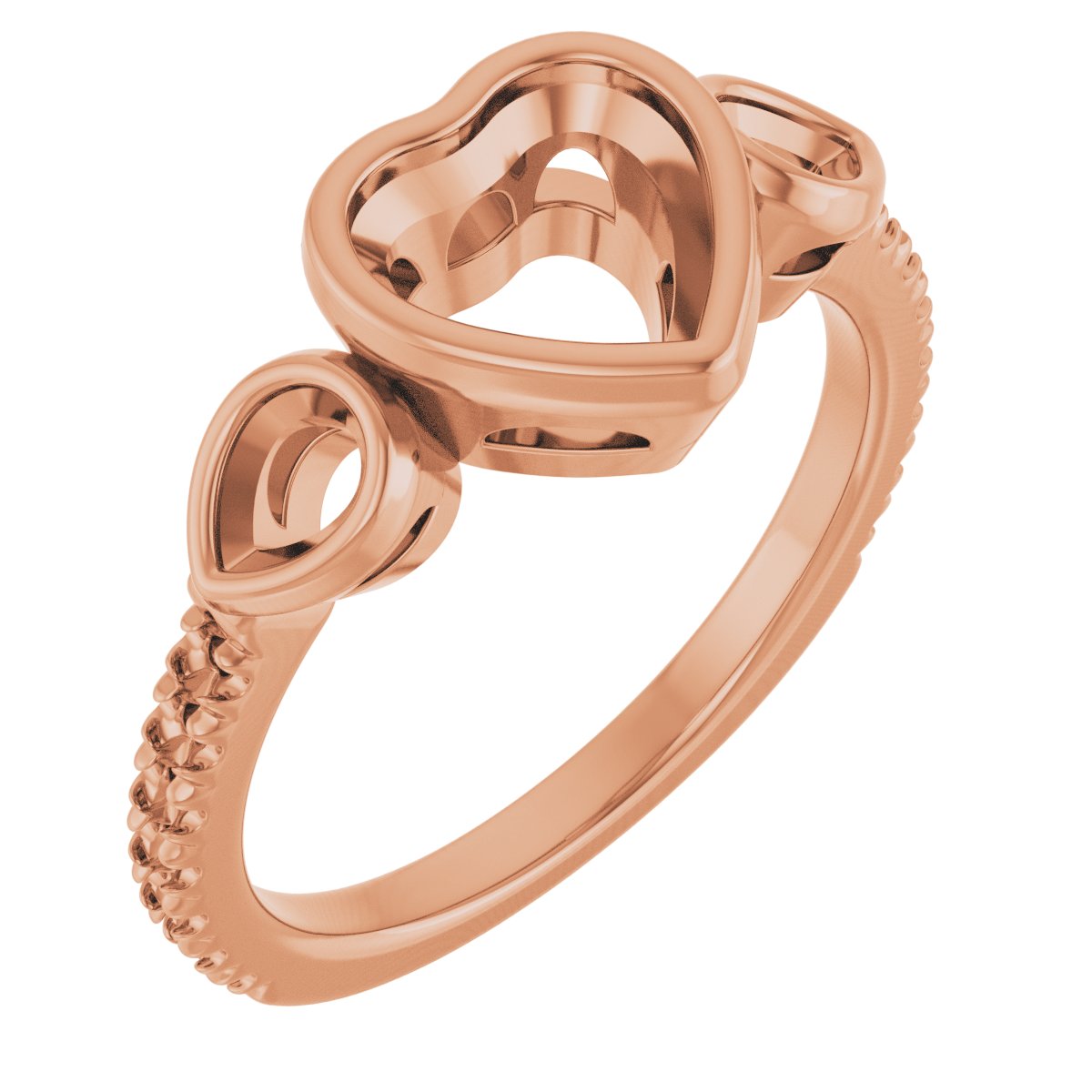 Bezel-Set Three-Stone Engagement Ring