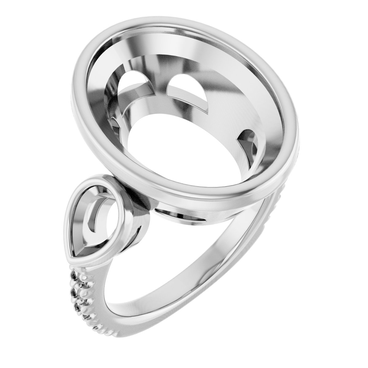 Bezel-Set Three-Stone Engagement Ring