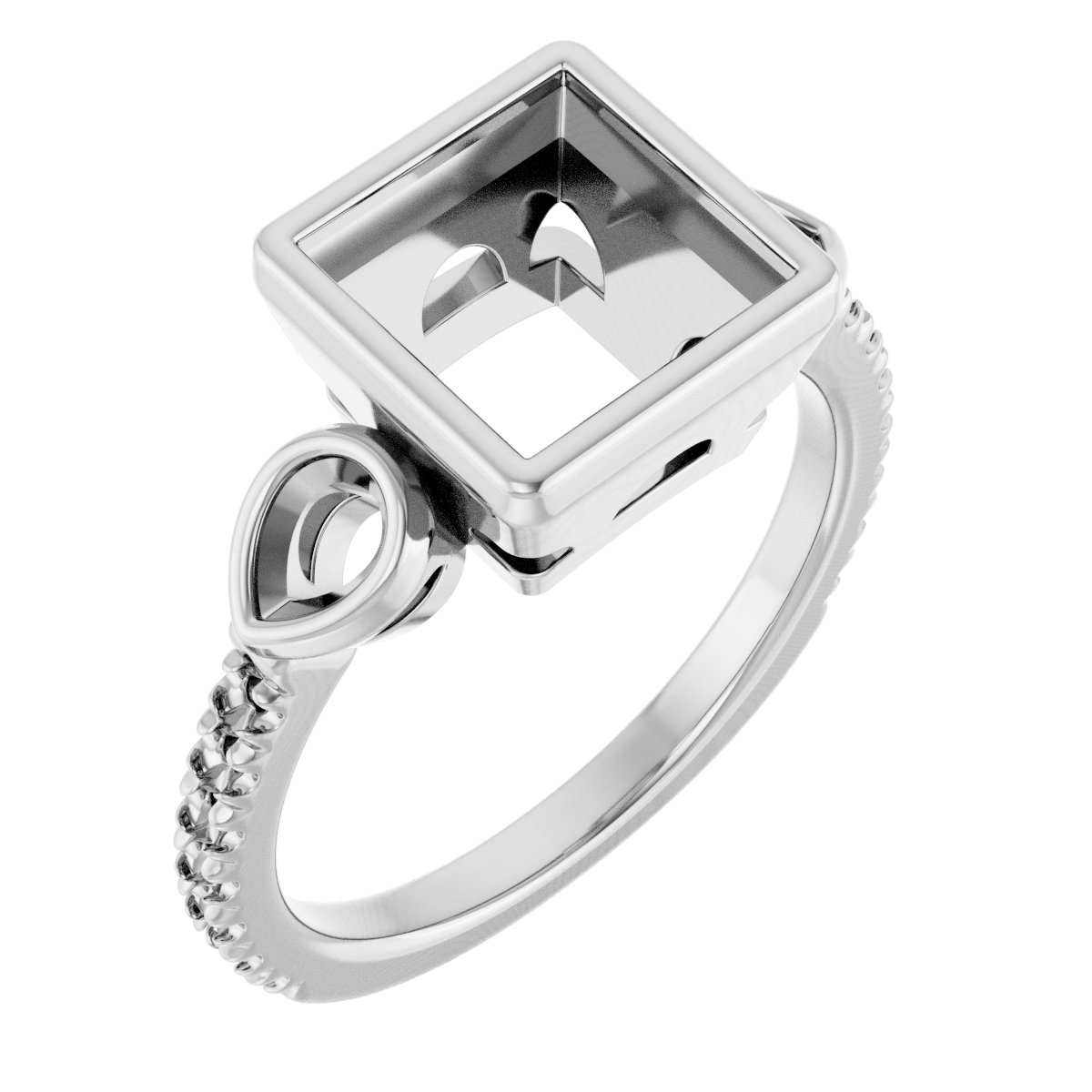 Bezel-Set Three-Stone Engagement Ring