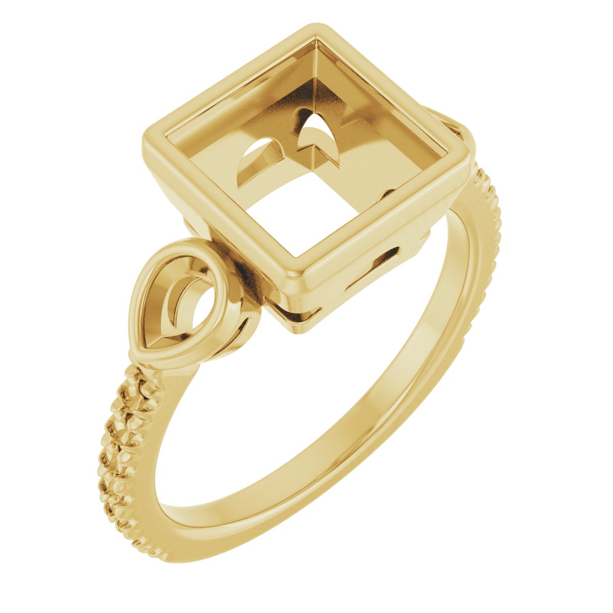 Bezel-Set Three-Stone Engagement Ring