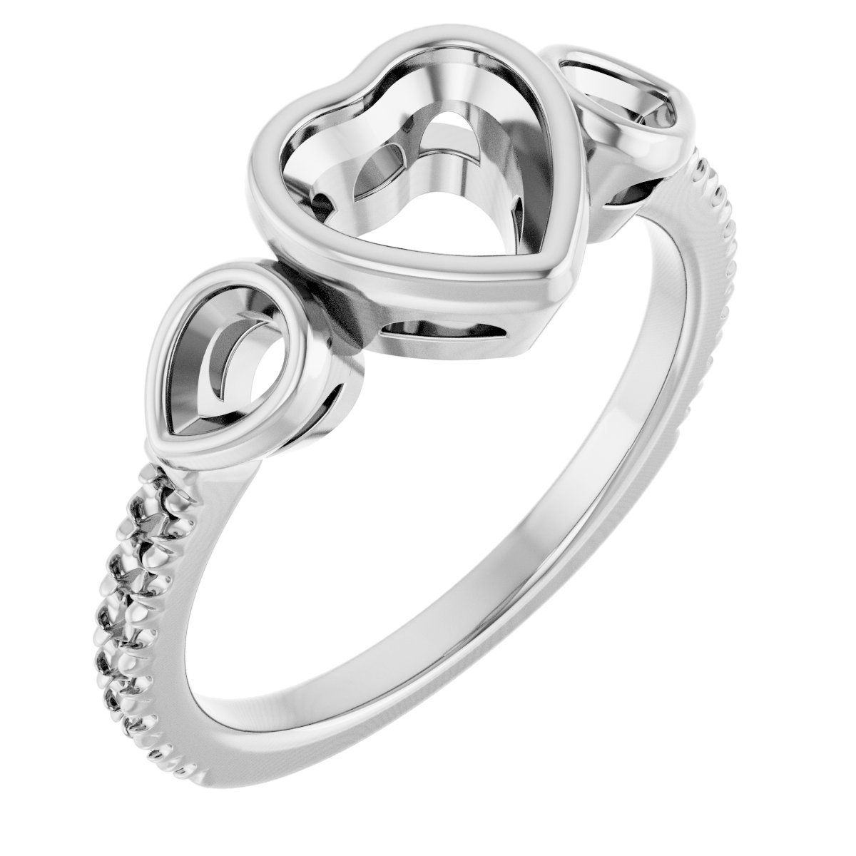 Bezel-Set Three-Stone Engagement Ring
