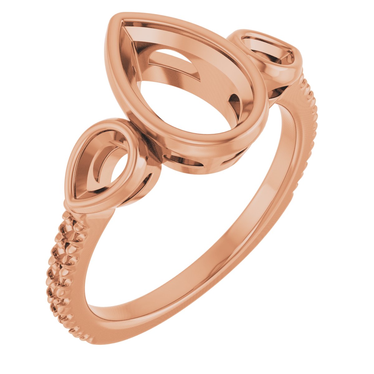 Bezel-Set Three-Stone Engagement Ring