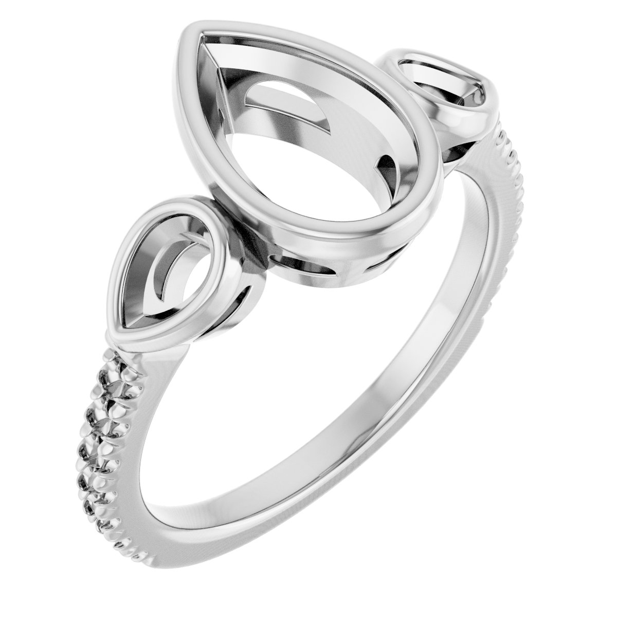 Bezel-Set Three-Stone Engagement Ring