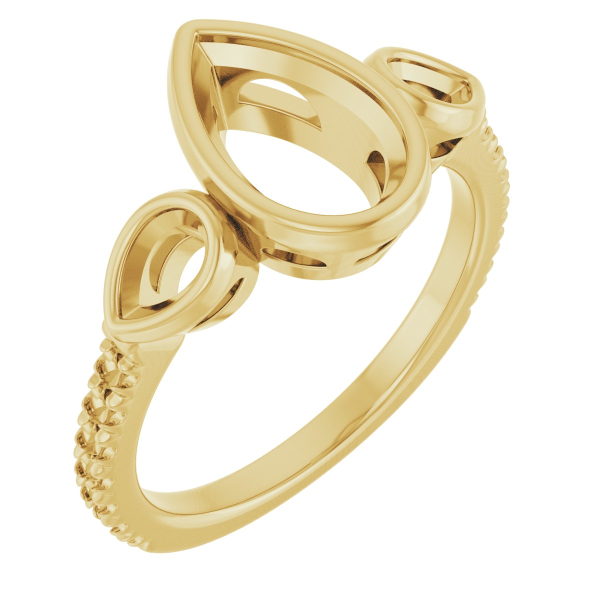 Bezel-Set Three-Stone Engagement Ring