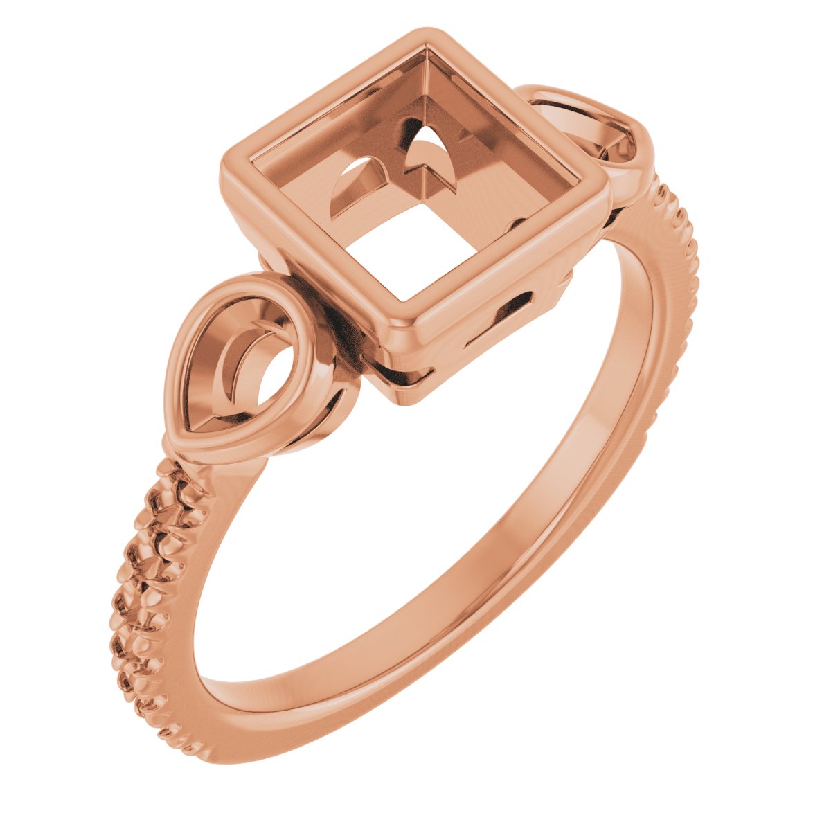 Bezel-Set Three-Stone Engagement Ring