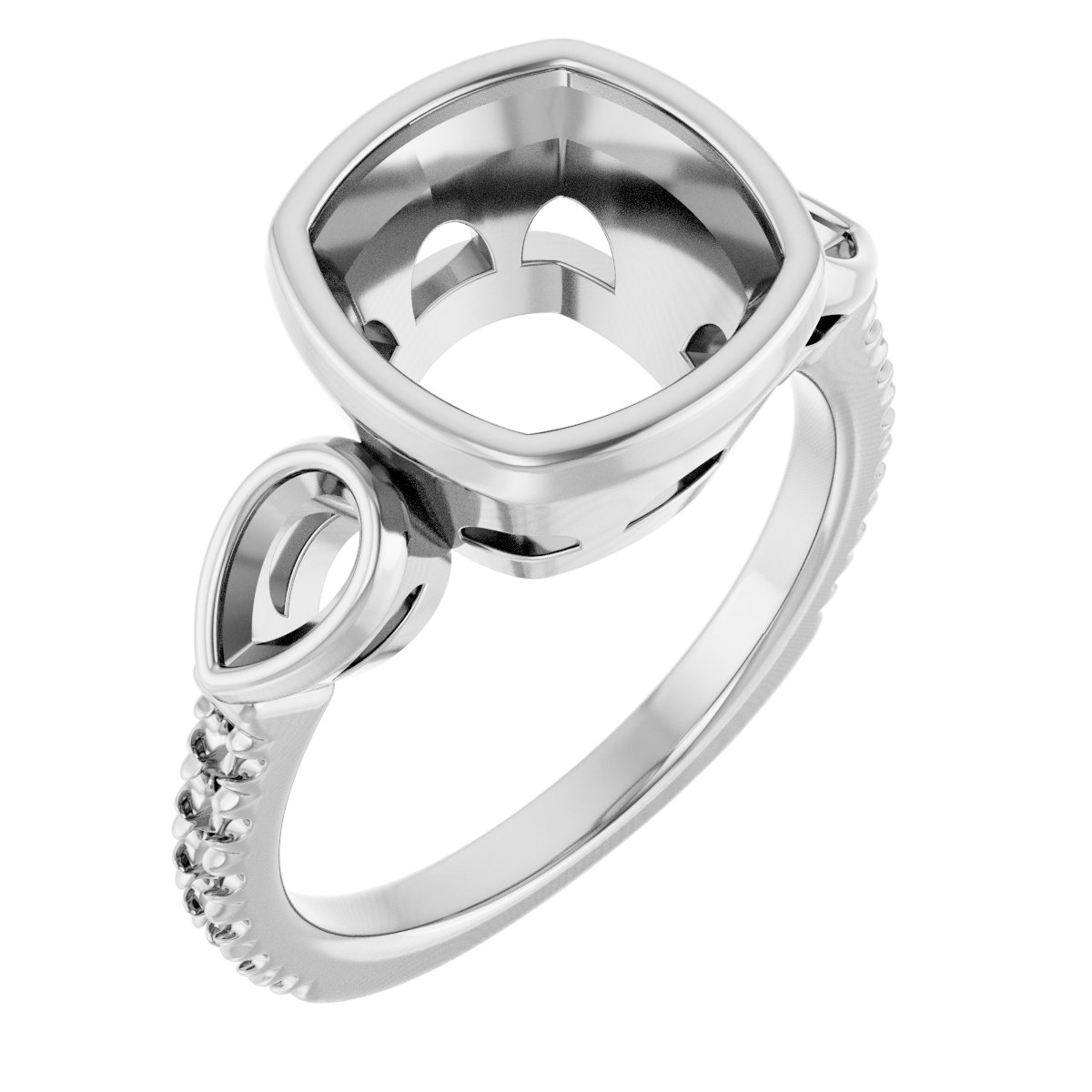 Bezel-Set Three-Stone Engagement Ring