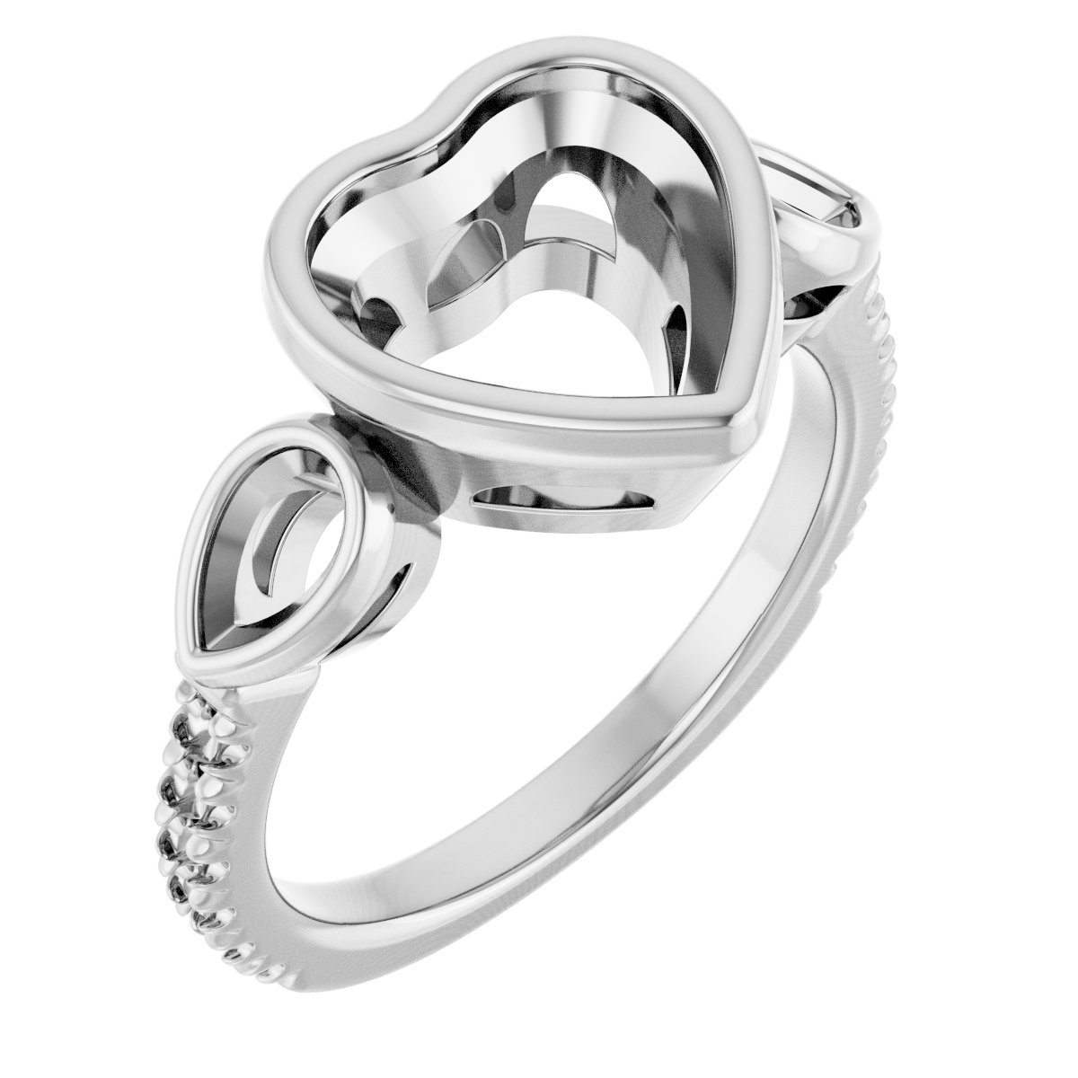 Bezel-Set Three-Stone Engagement Ring