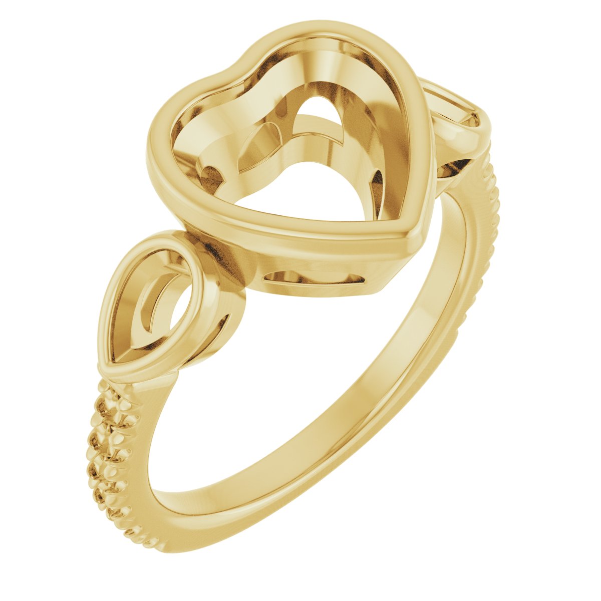 Bezel-Set Three-Stone Engagement Ring
