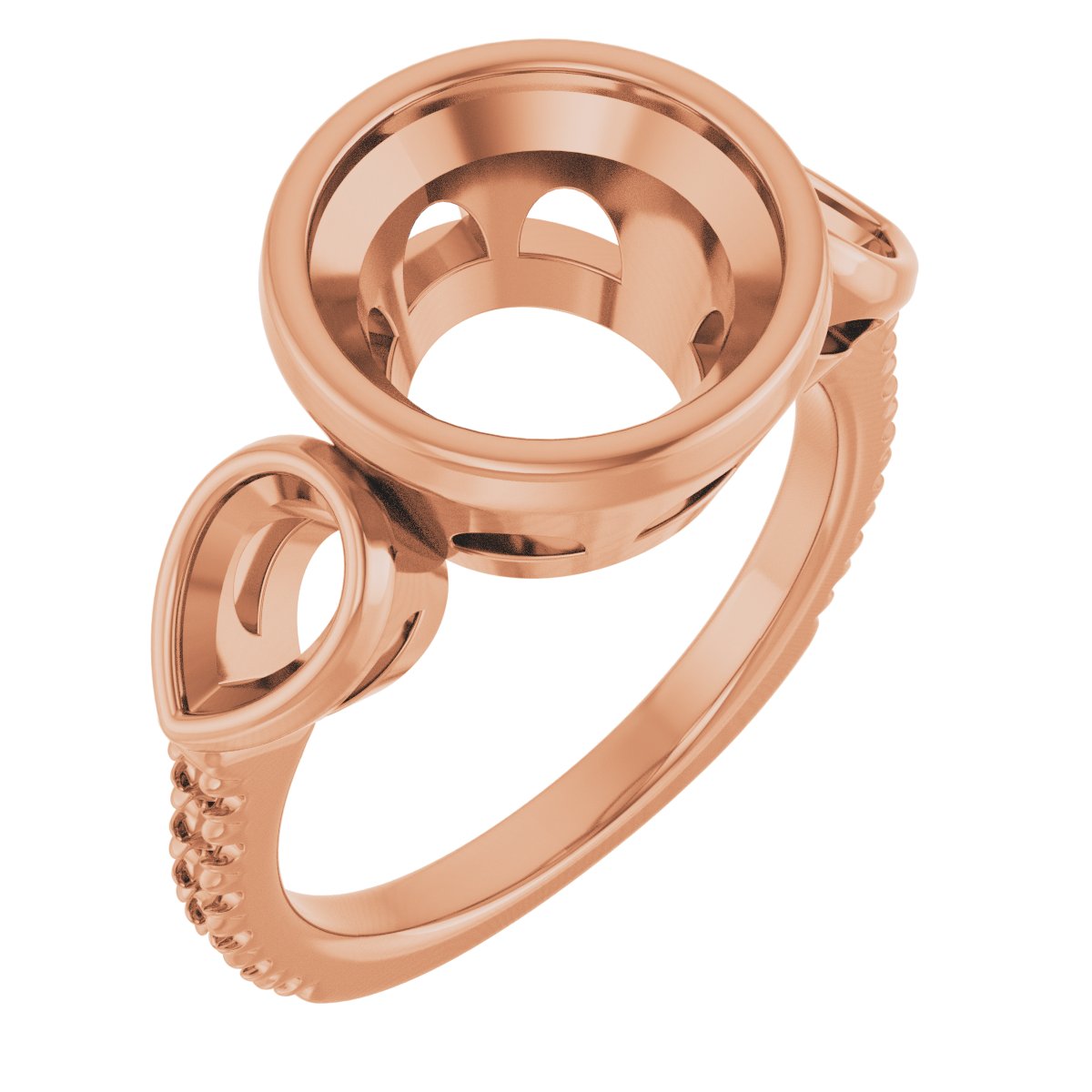 Bezel-Set Three-Stone Engagement Ring