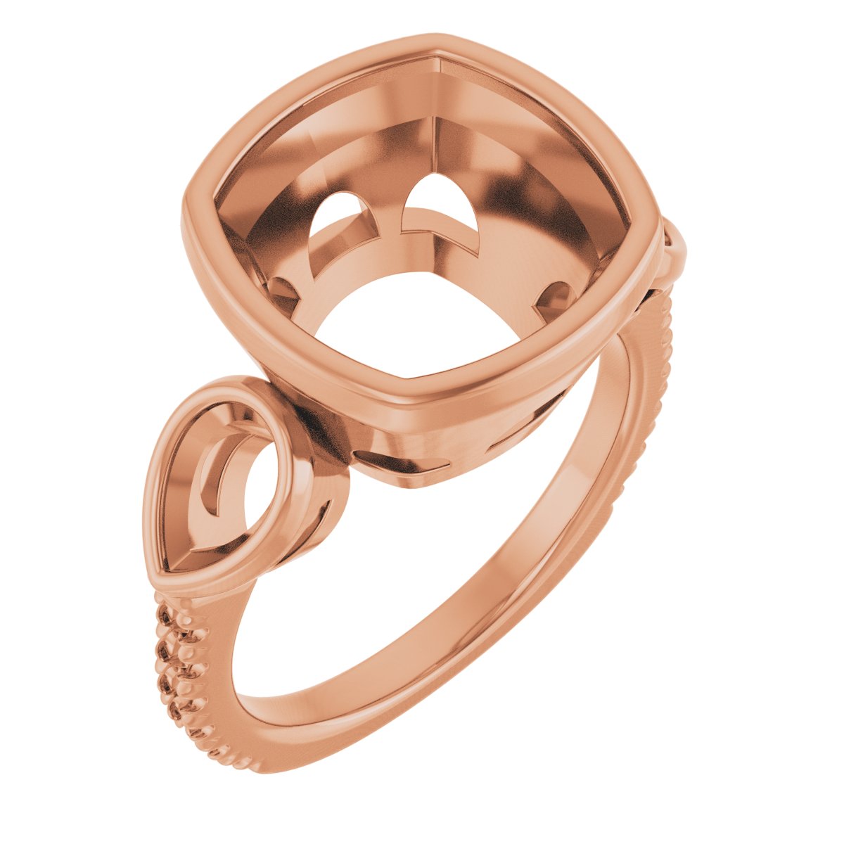 Bezel-Set Three-Stone Engagement Ring