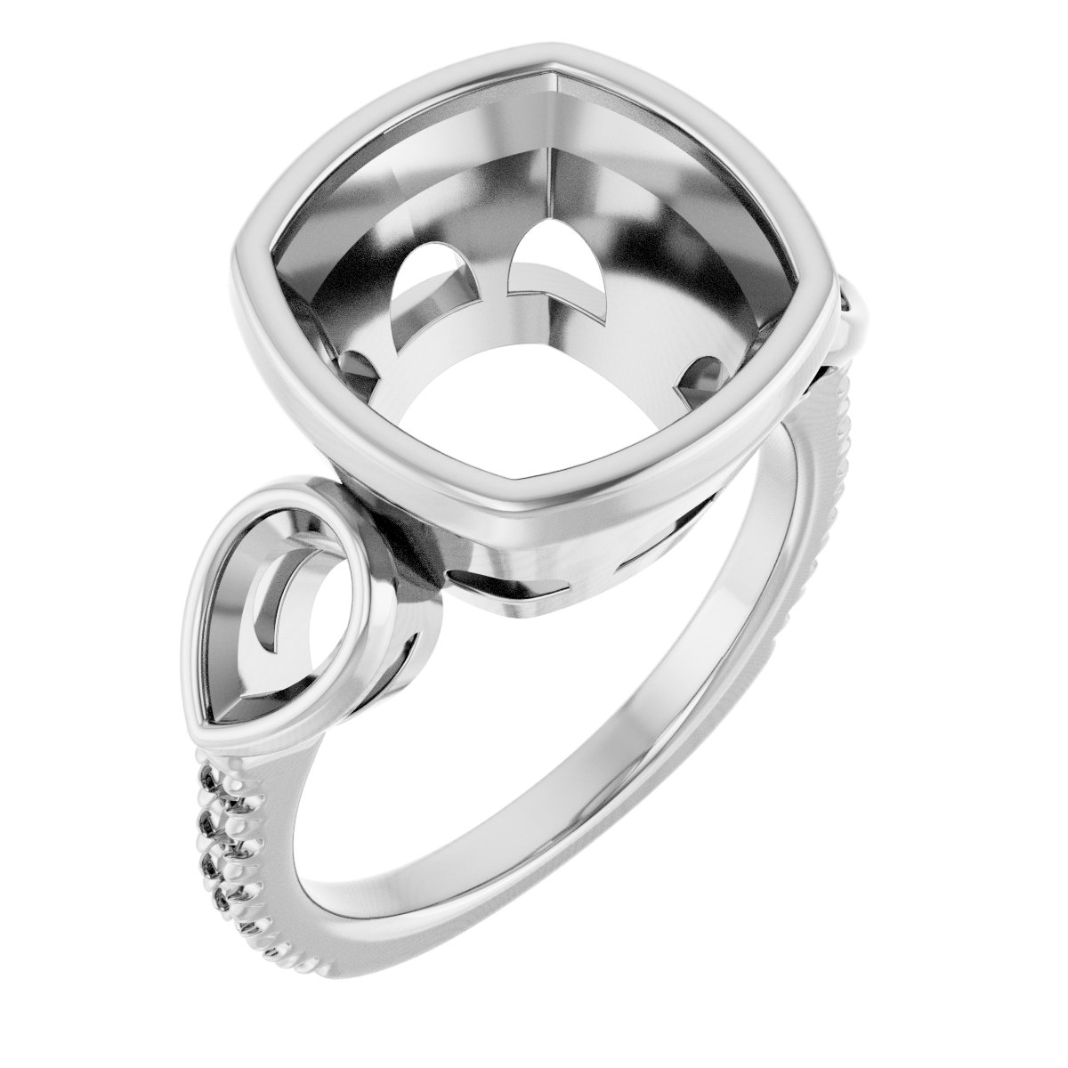 Bezel-Set Three-Stone Engagement Ring