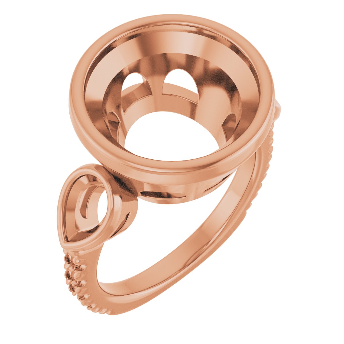 Bezel-Set Three-Stone Engagement Ring