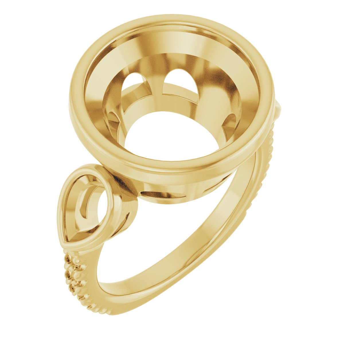 Bezel-Set Three-Stone Engagement Ring