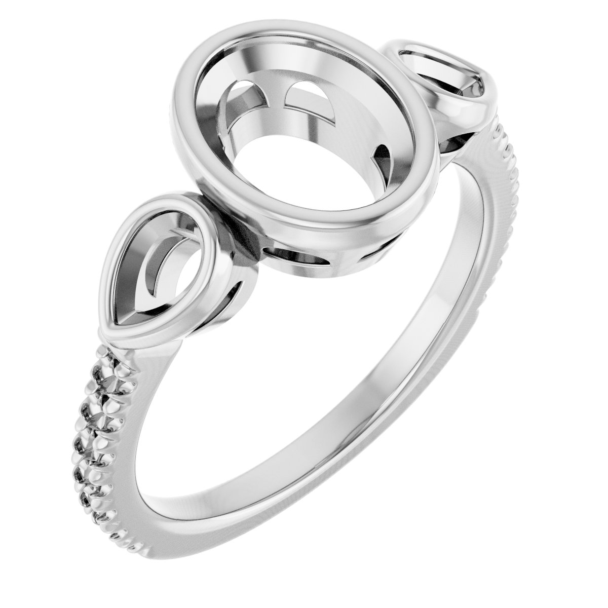 Bezel-Set Three-Stone Engagement Ring