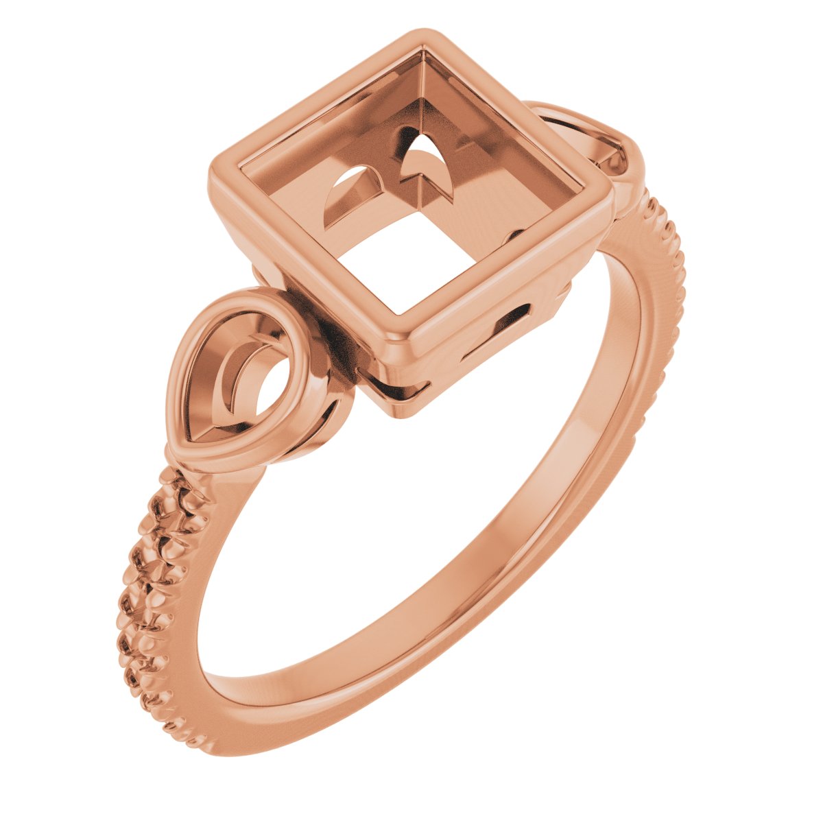 Bezel-Set Three-Stone Engagement Ring