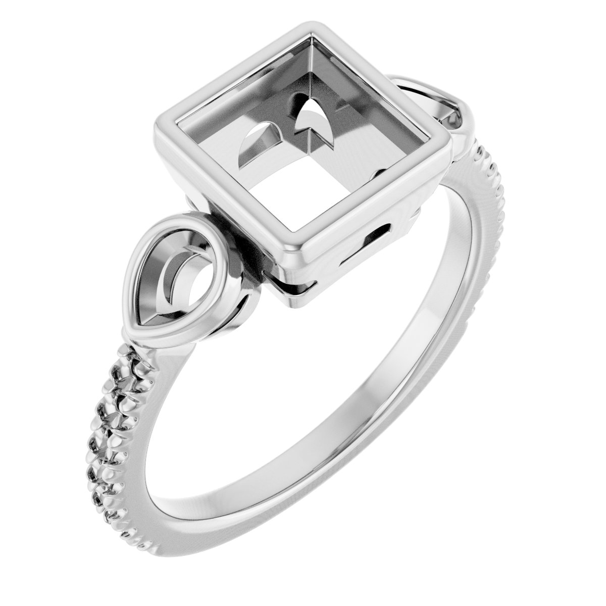 Bezel-Set Three-Stone Engagement Ring