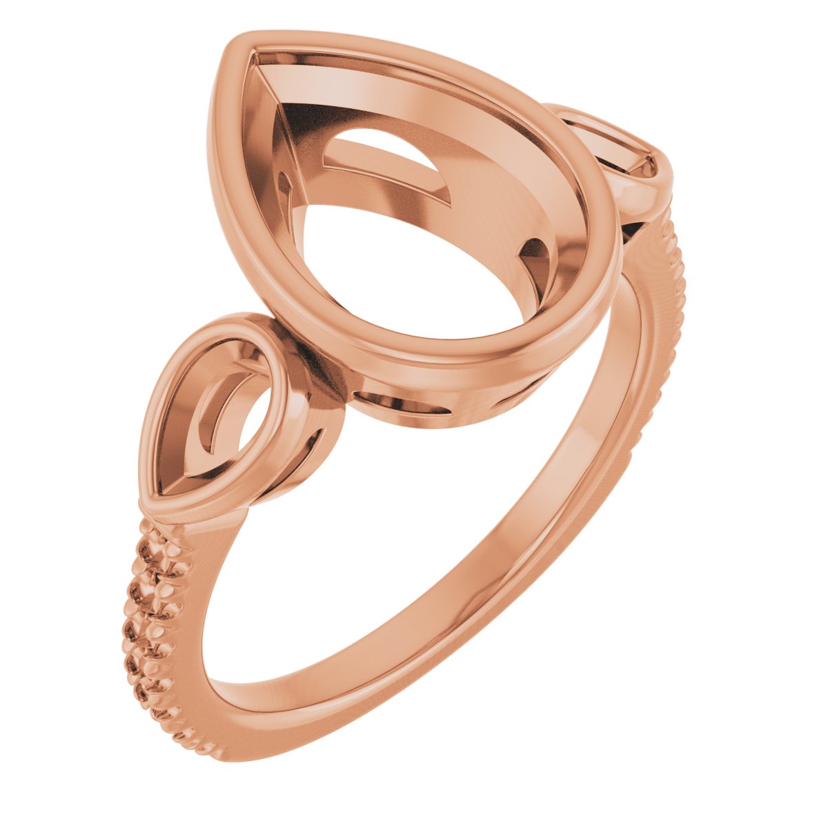 Bezel-Set Three-Stone Engagement Ring