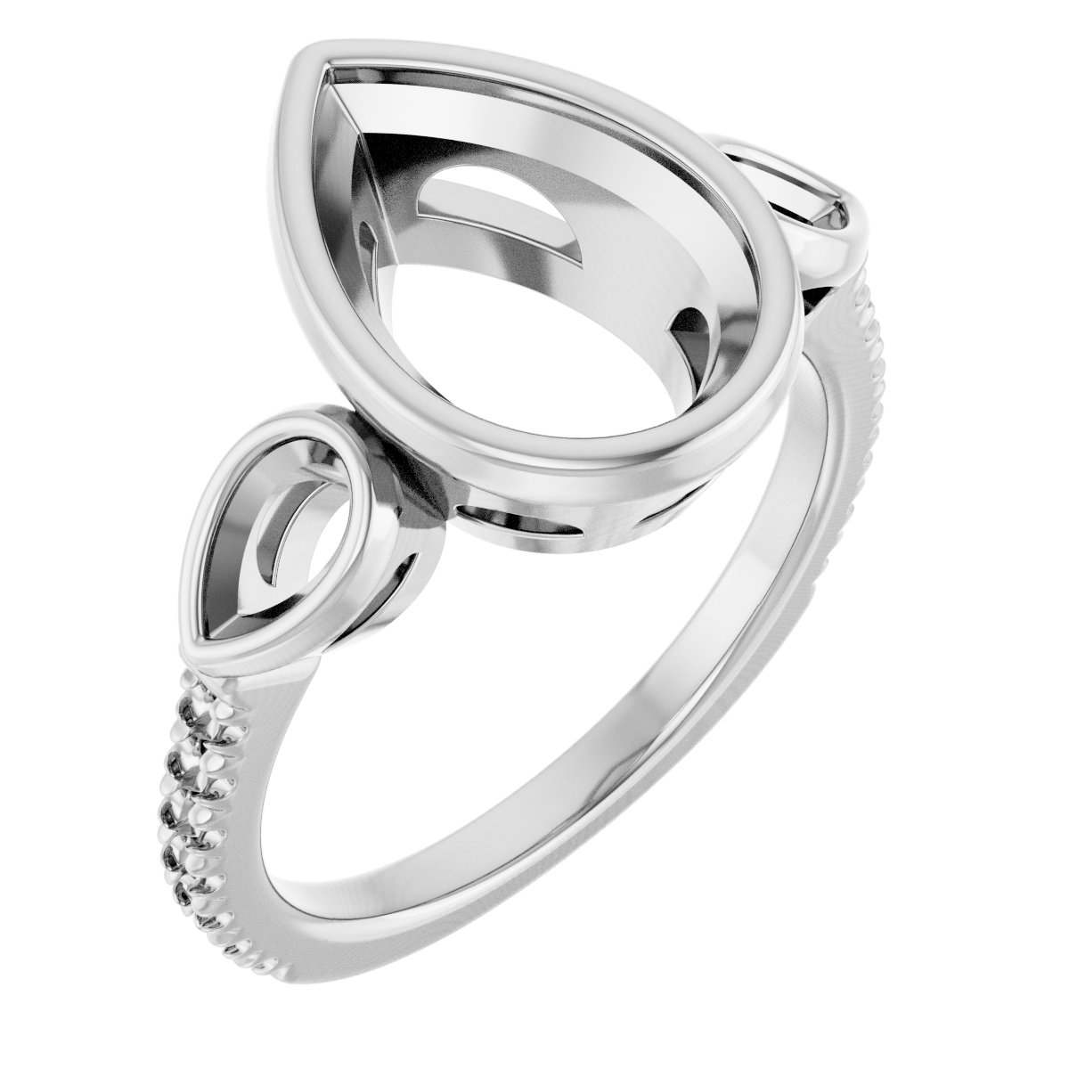 Bezel-Set Three-Stone Engagement Ring