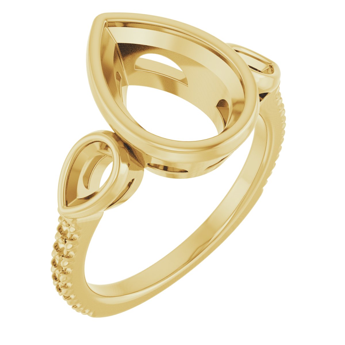 Bezel-Set Three-Stone Engagement Ring