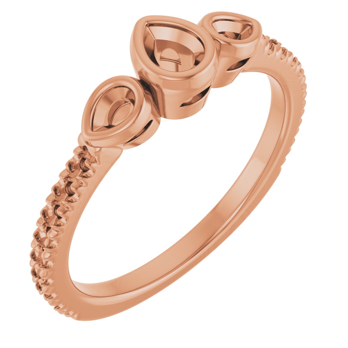 Bezel-Set Three-Stone Engagement Ring