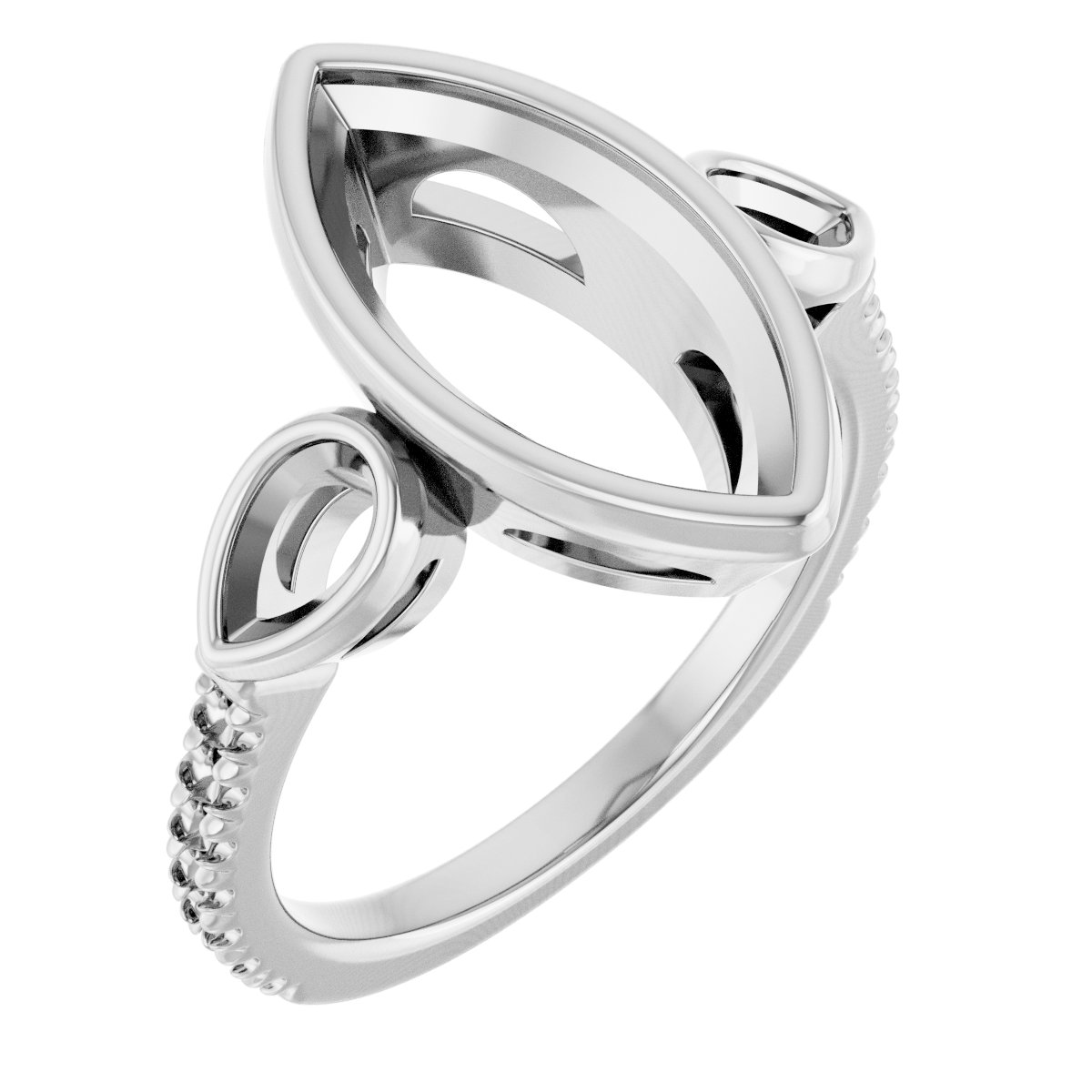 Bezel-Set Three-Stone Engagement Ring