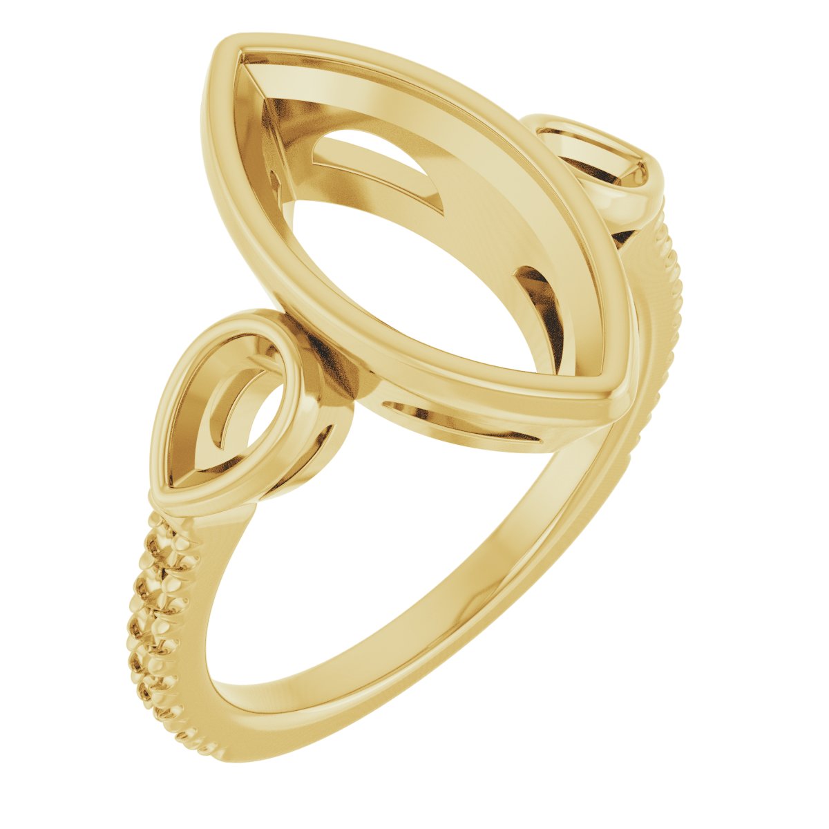 Bezel-Set Three-Stone Engagement Ring