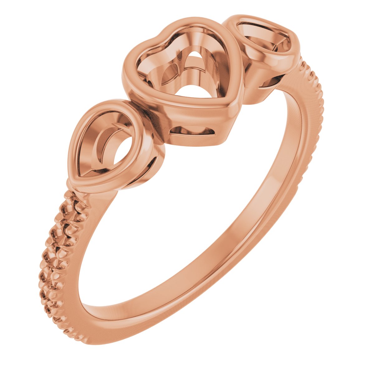 Bezel-Set Three-Stone Engagement Ring