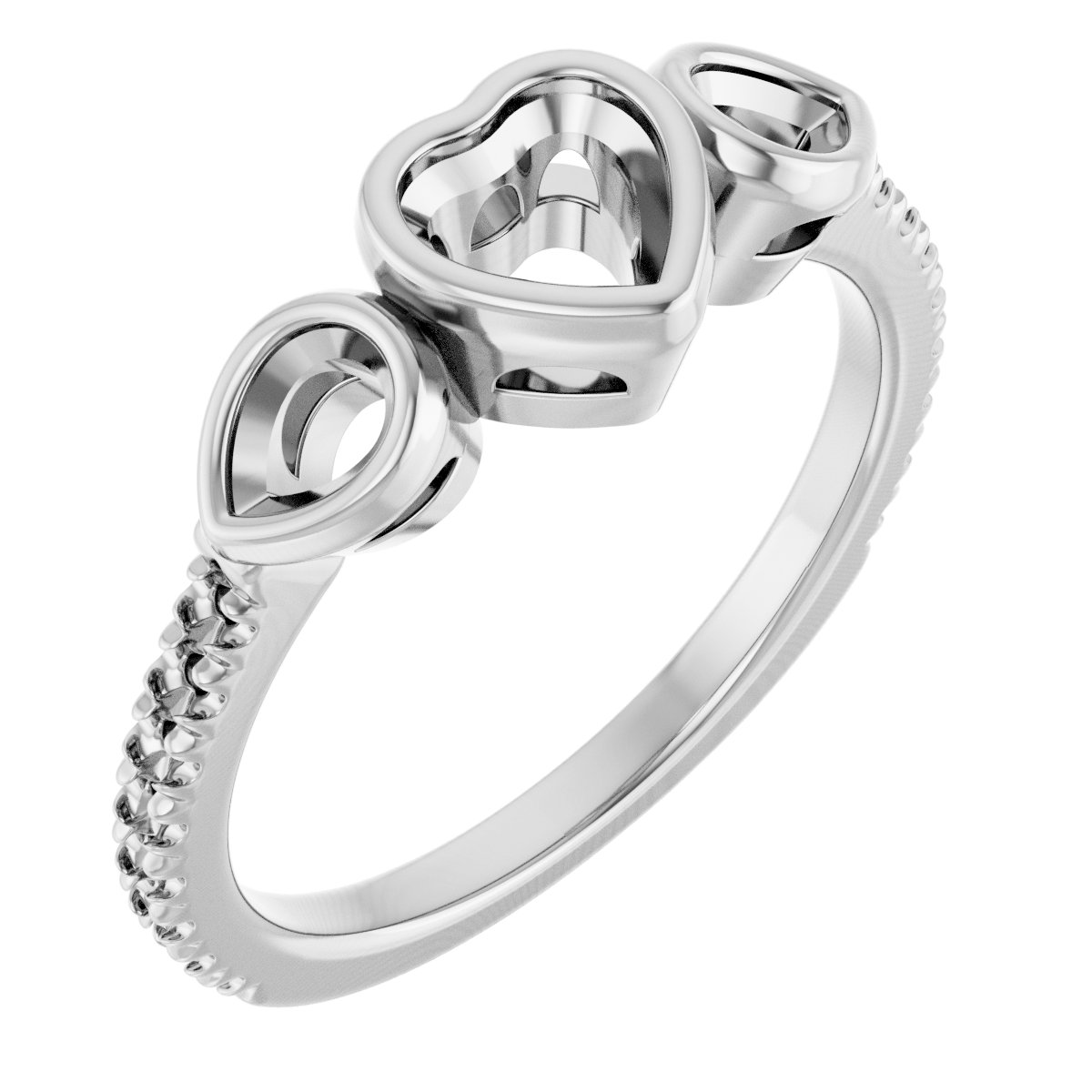 Bezel-Set Three-Stone Engagement Ring