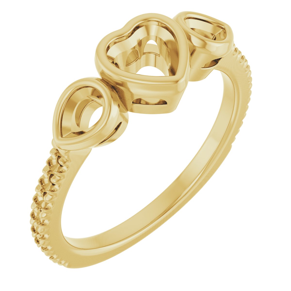 Bezel-Set Three-Stone Engagement Ring