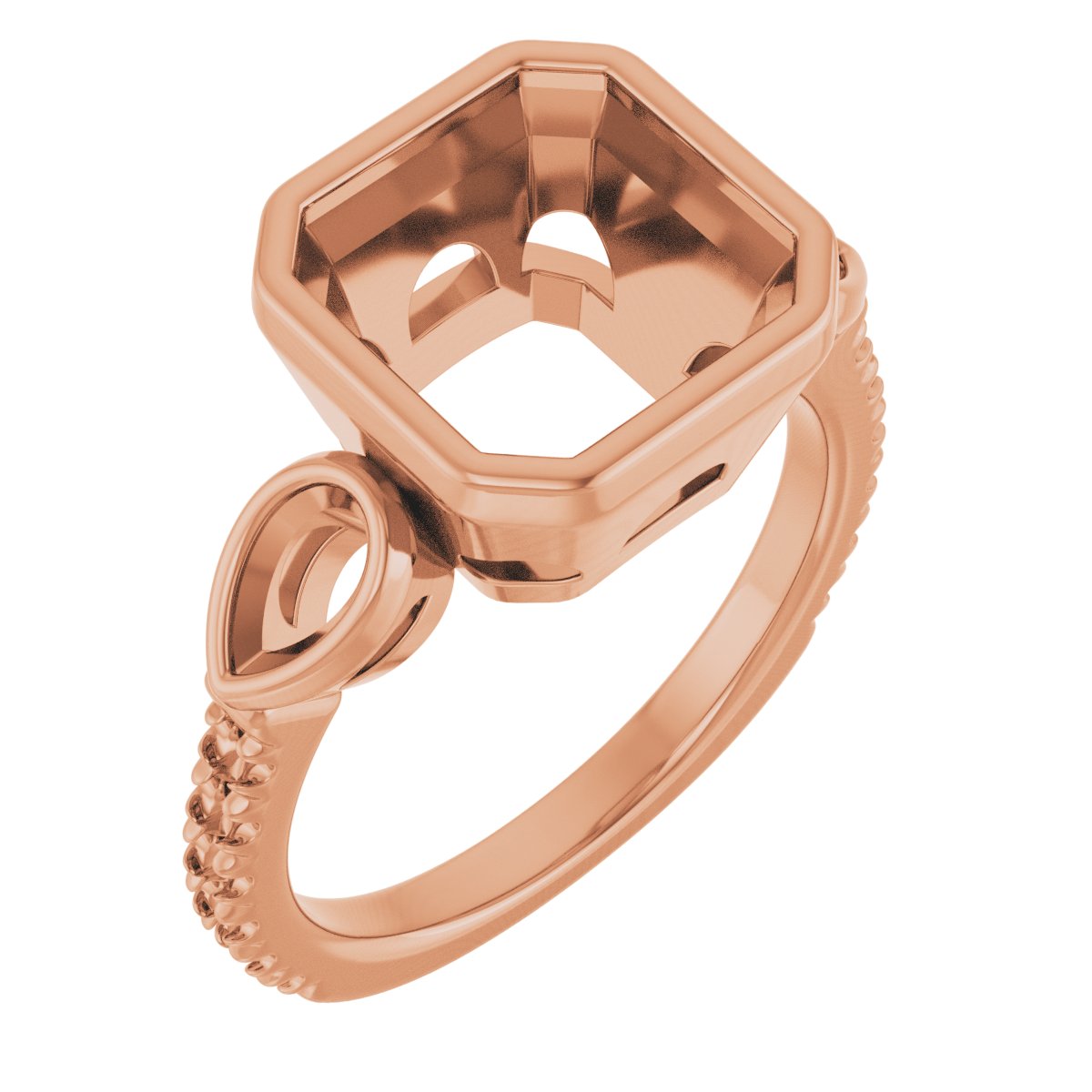 Bezel-Set Three-Stone Engagement Ring