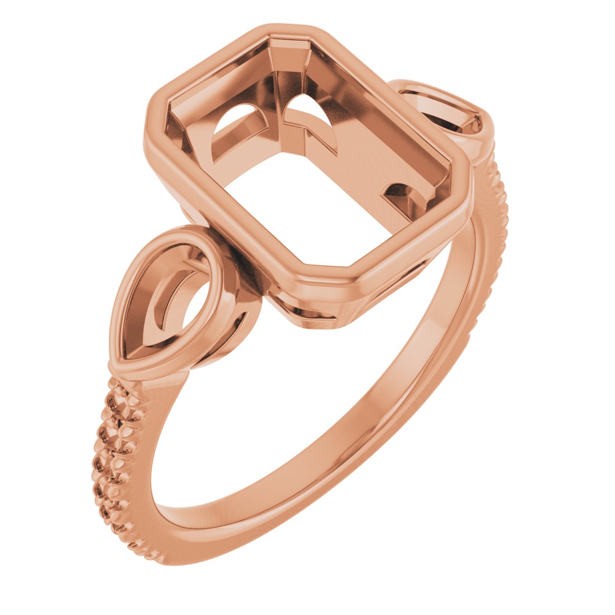 Bezel-Set Three-Stone Engagement Ring