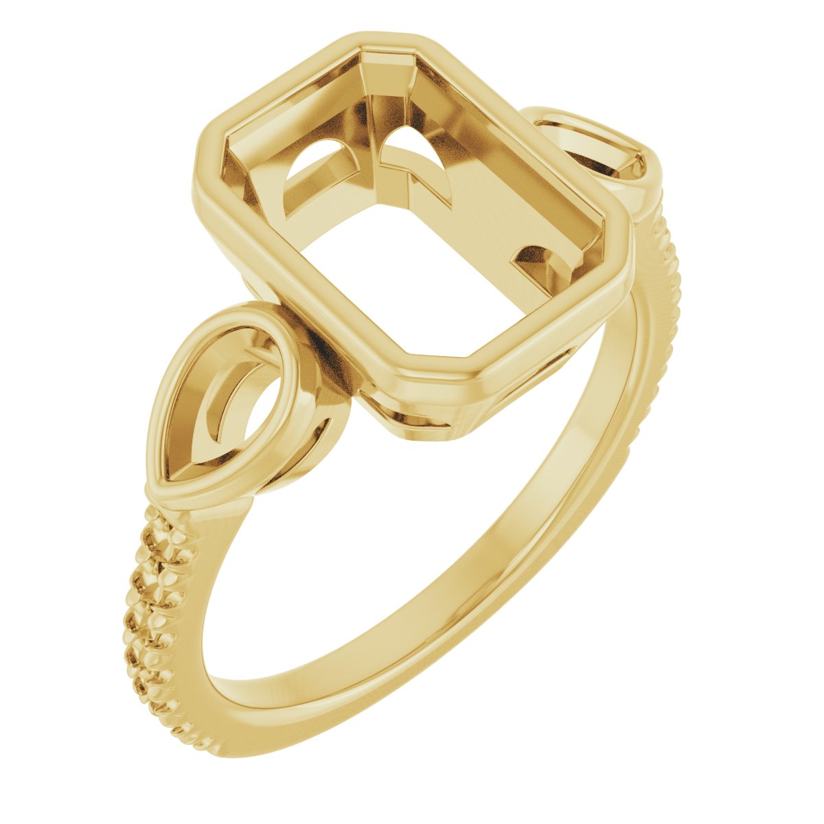 Bezel-Set Three-Stone Engagement Ring