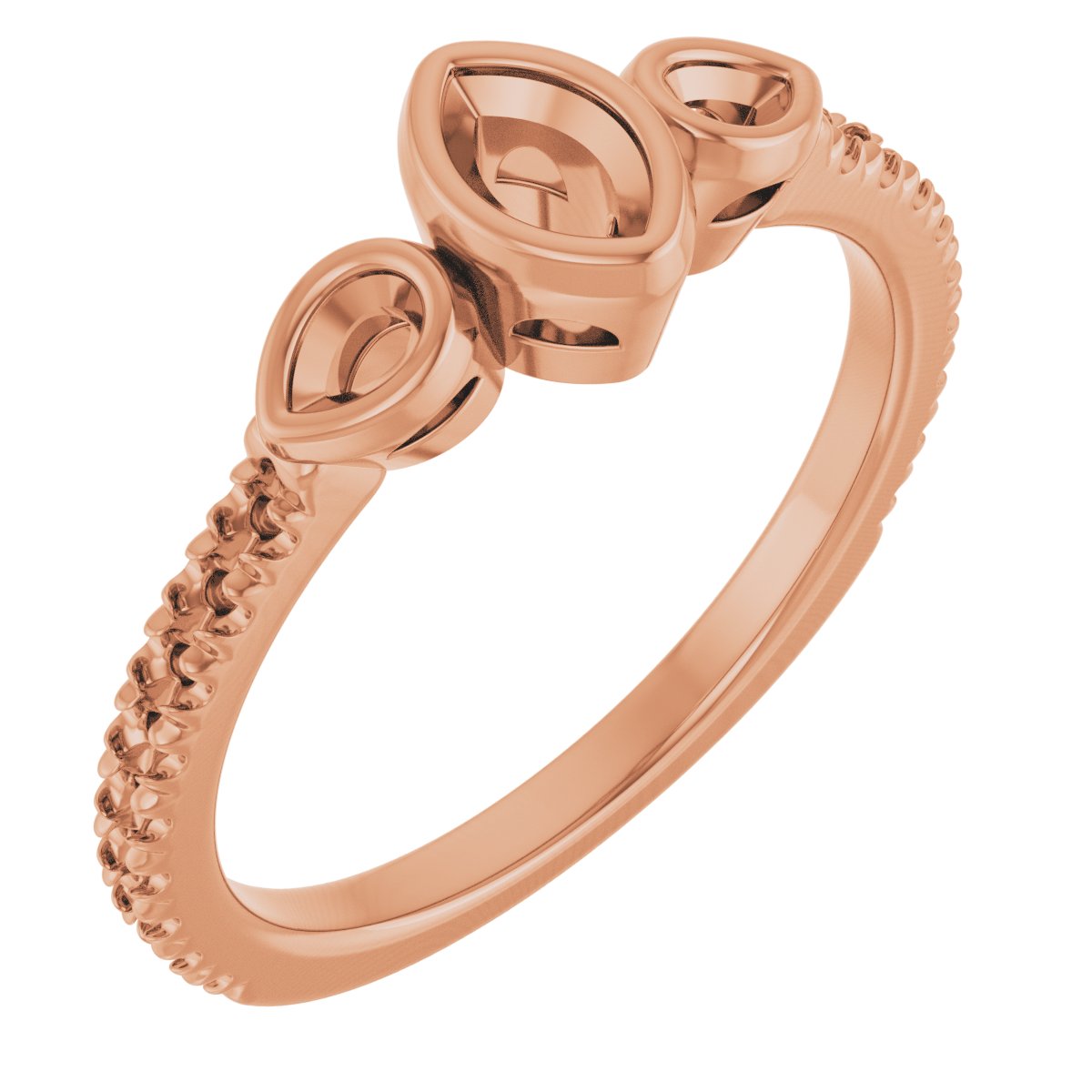 Bezel-Set Three-Stone Engagement Ring