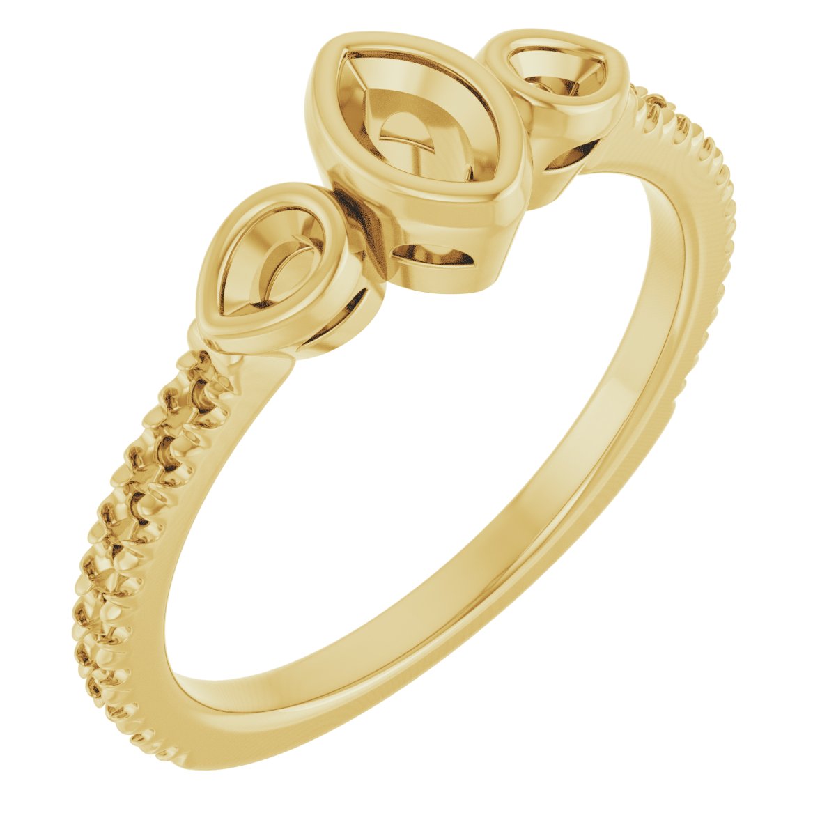 Bezel-Set Three-Stone Engagement Ring