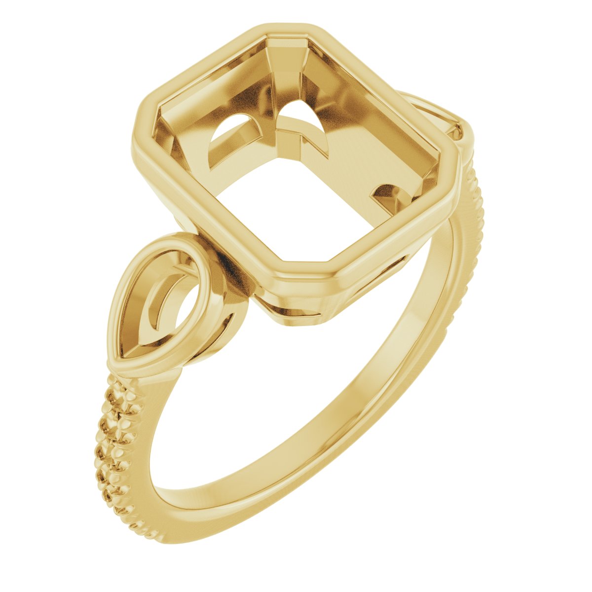 Bezel-Set Three-Stone Engagement Ring